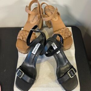 Steve Madden Black and Anne Klein Tan Women's Sandals, size 7.5, NWOT